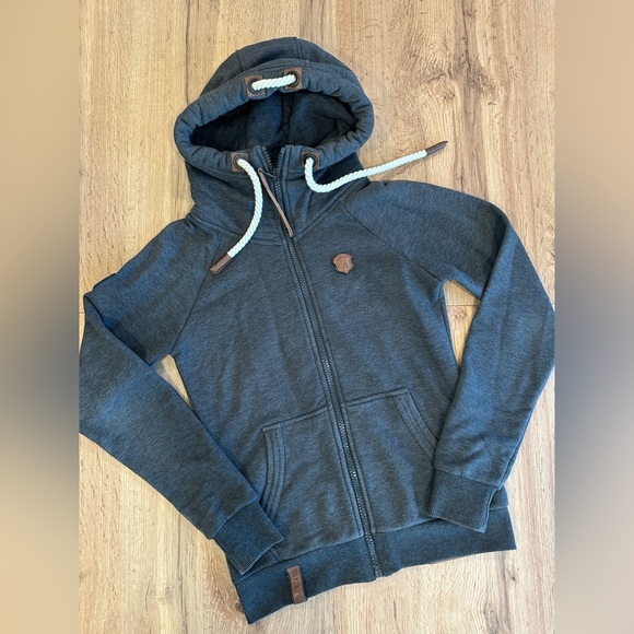 Naketano Tops - Naketano The Poets Choice zip up dark grey hoodie